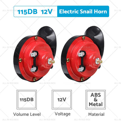 1 Pair 12V 300DB Super Train Horns for Trucks SUVs Boats Motorcycles (N/A)