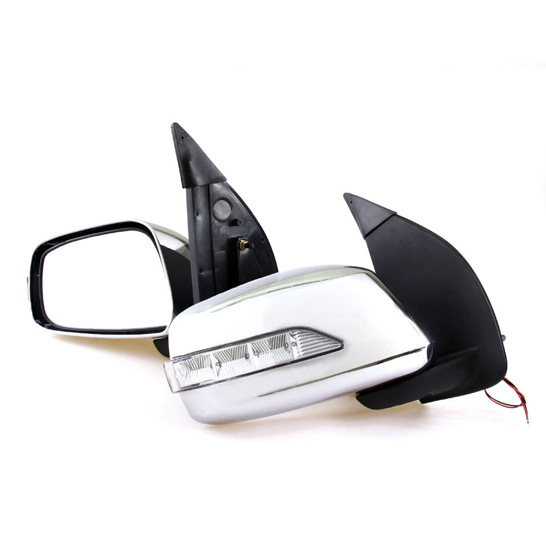 Chrome Manual Door Mirrors LED for Nissan D40 Navara Pathfinder 2005-2014