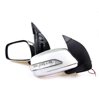 Chrome Manual Door Mirrors LED for Nissan D40 Navara Pathfinder 2005-2014