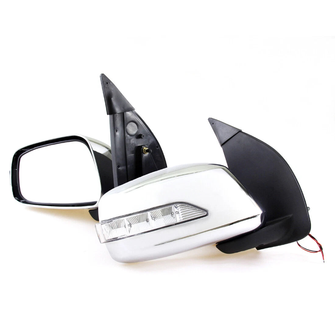 Chrome Manual Door Mirrors LED for Nissan D40 Navara Pathfinder 2005-2014
