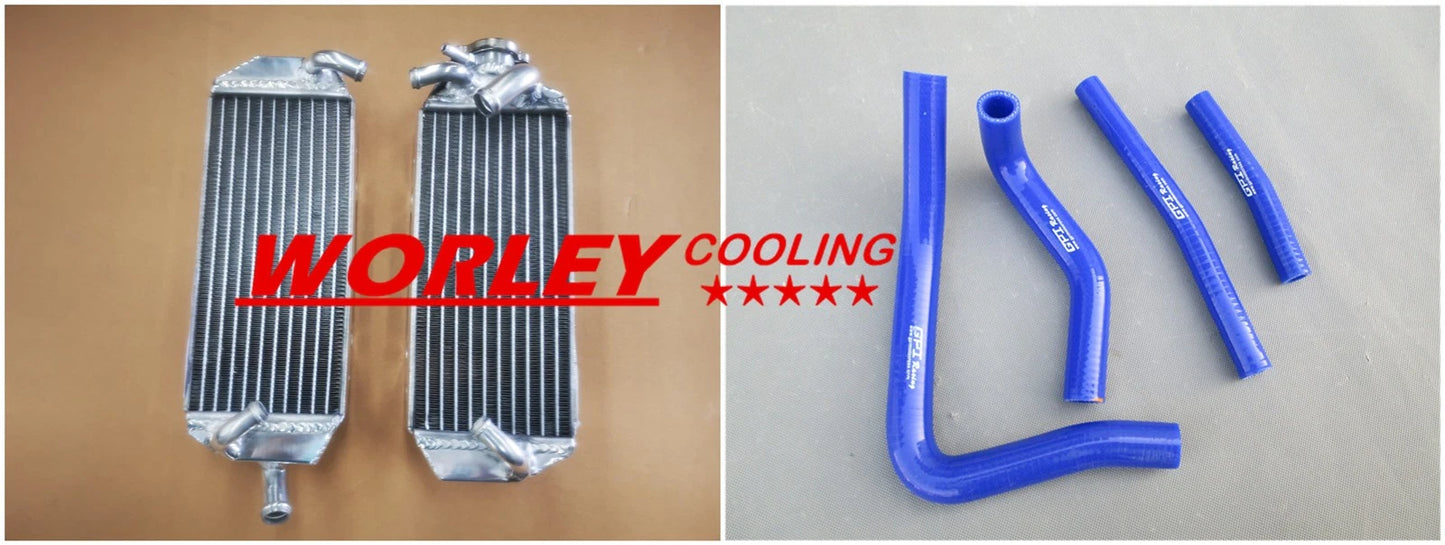 Aluminum Radiator + Blue Hose for Suzuki RM250 (1996-1998)