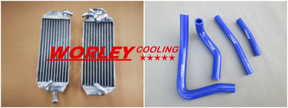 Aluminum Radiator + Blue Hose for Suzuki RM250 (1996-1998)