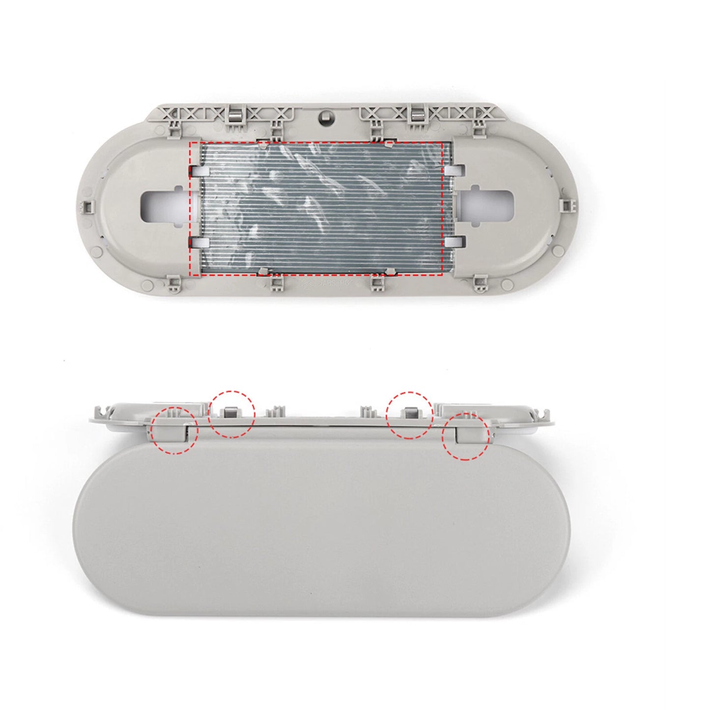 1 x Gray Sun Visor Mirror Cover for MINI Cooper F55 F56 F60 (2015-2022)