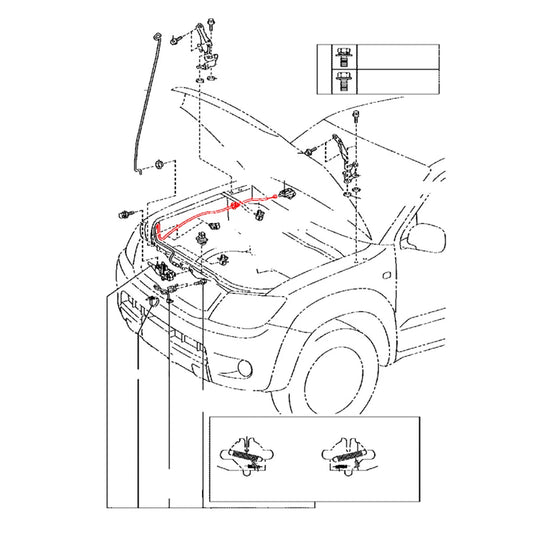 Bonnet Release Cable for Toyota Hilux2004-2015