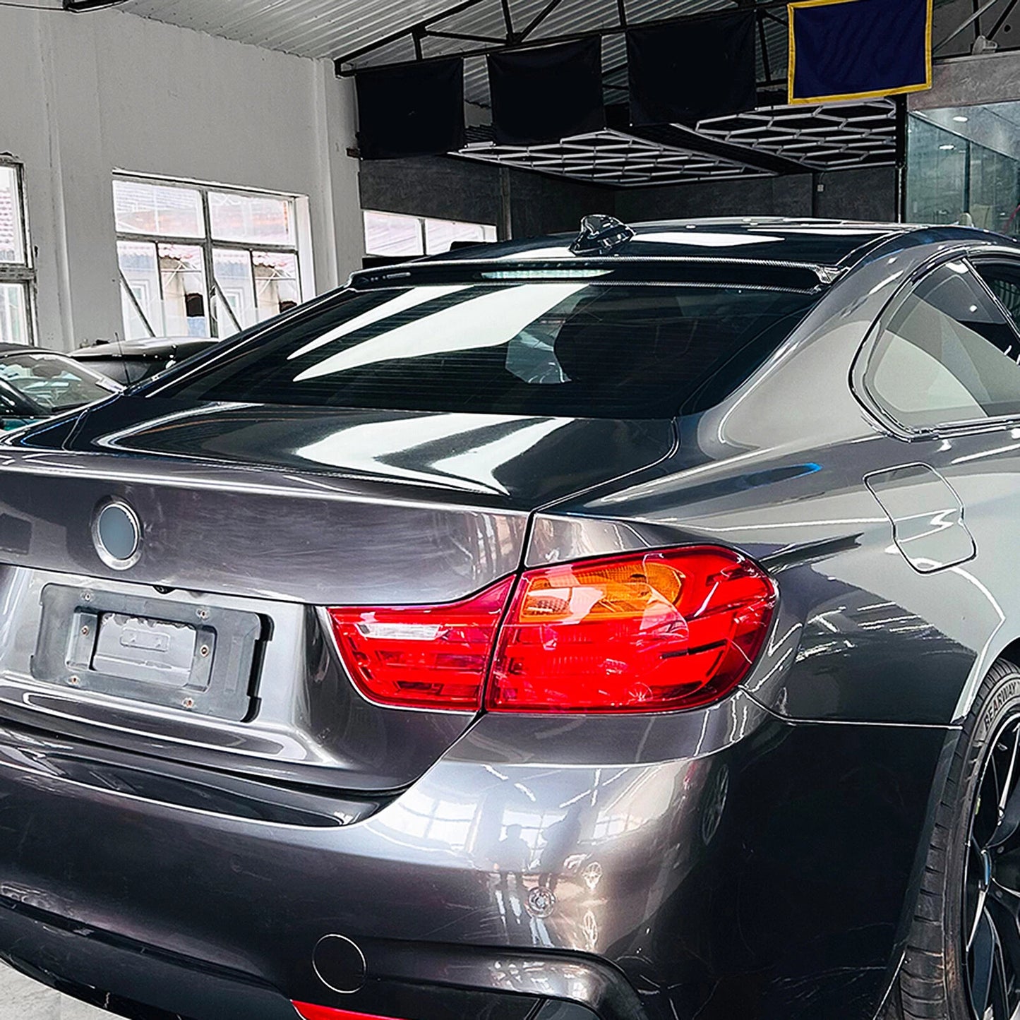 1 x Carbon Style Rear Boot Spoiler Lip for BMW 4 Series F32 (2014-2020)