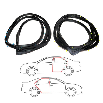 Rear Door Weatherstrip Set for Toyota Corona Mark II 2000 X10 RX12 Sedan 1972-1976