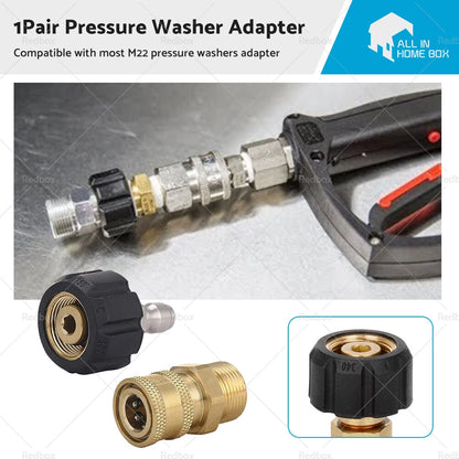 1 Pair M22-14 Adapter 1/4" Quick Connect Coupler for Pressure Washer (N/A)