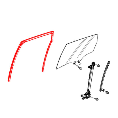 Rear Door Glass Run Channel for Honda Fit Jazz 2015-2020