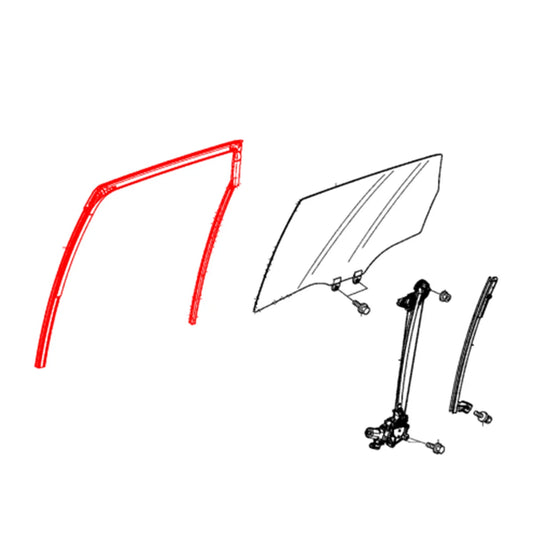 Rear Door Glass Run Channel for Honda Fit Jazz 2015-2020