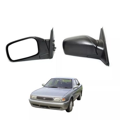 Black Door Mirror Set for Nissan Datsun Sunny Sentra B13 Sedan 1990-1993