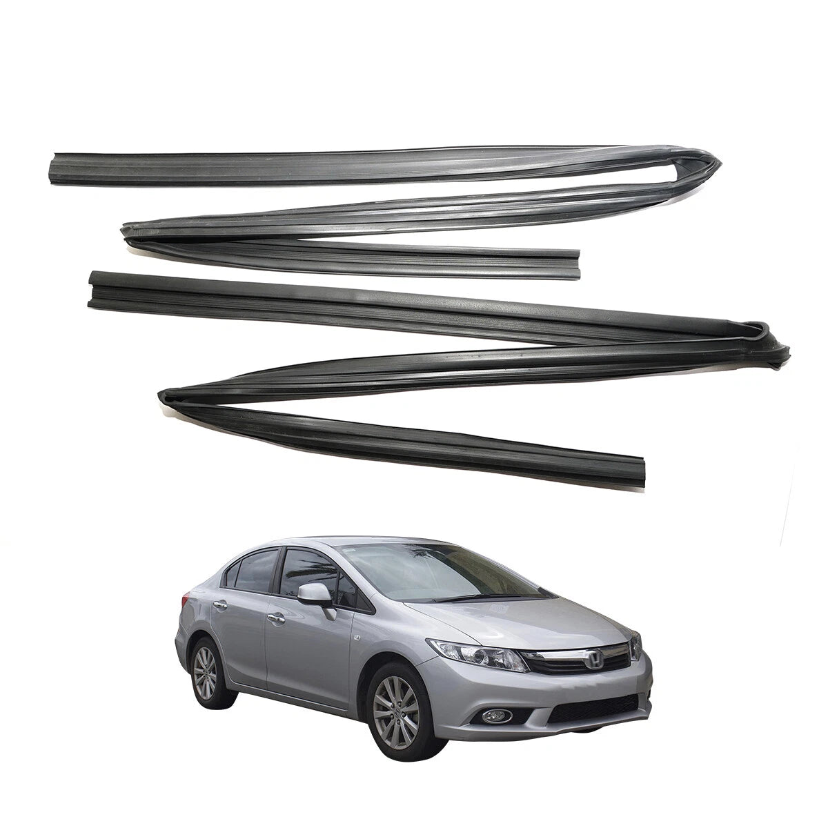 Rear Door Glass Run Channel for Honda Civic 4-Door 2012-2015