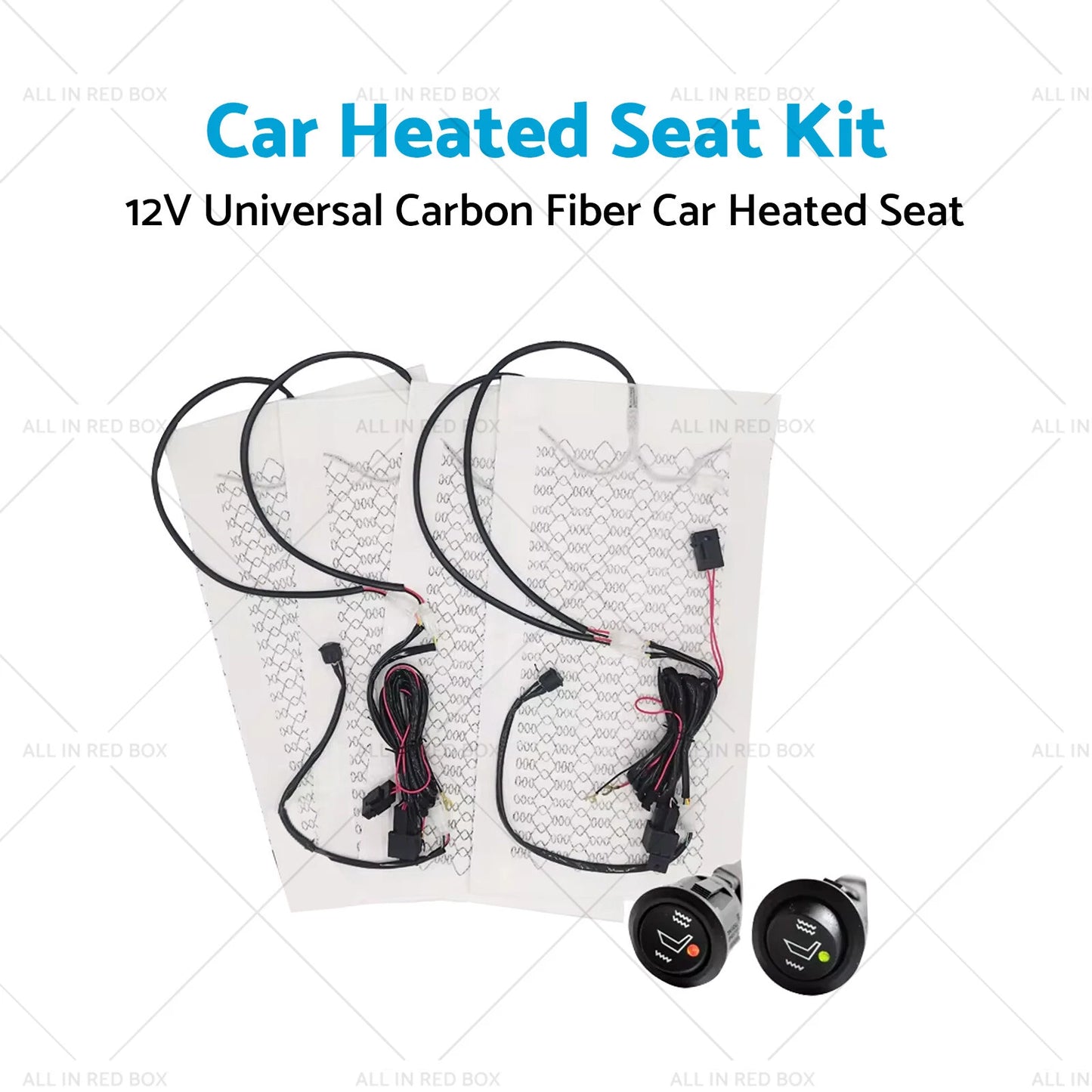 4PCS Heated Seat Heater Kit for Universal Cars with Round Switch (N/A)