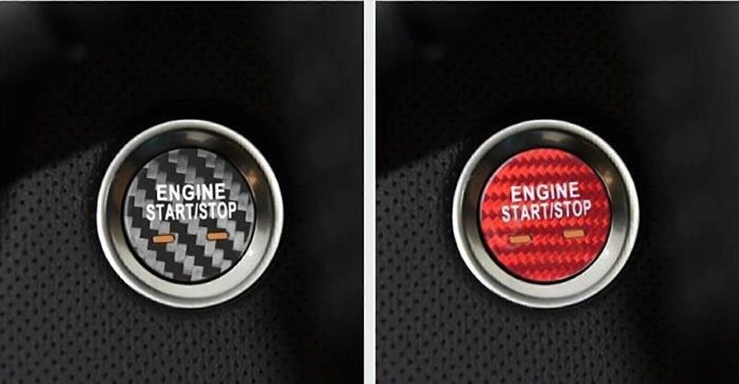 1 x Red Carbon Fiber Engine Start Stop Button Trim for Cadillac XTS (2013-2019)