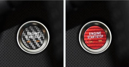 1 x Red Carbon Fiber Engine Start Stop Button Trim for Cadillac XTS (2013-2019)
