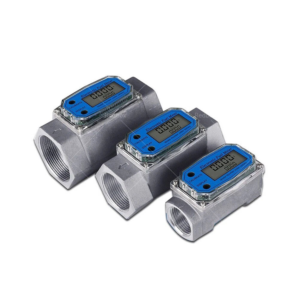1 x Turbine Digital Diesel Water Fuel Flow Meter 1/1.5/2 inch for Various