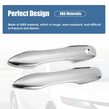 Automotive Door Handle Covers for Toyota Camry (2018-2023) Chrome Silver Tone