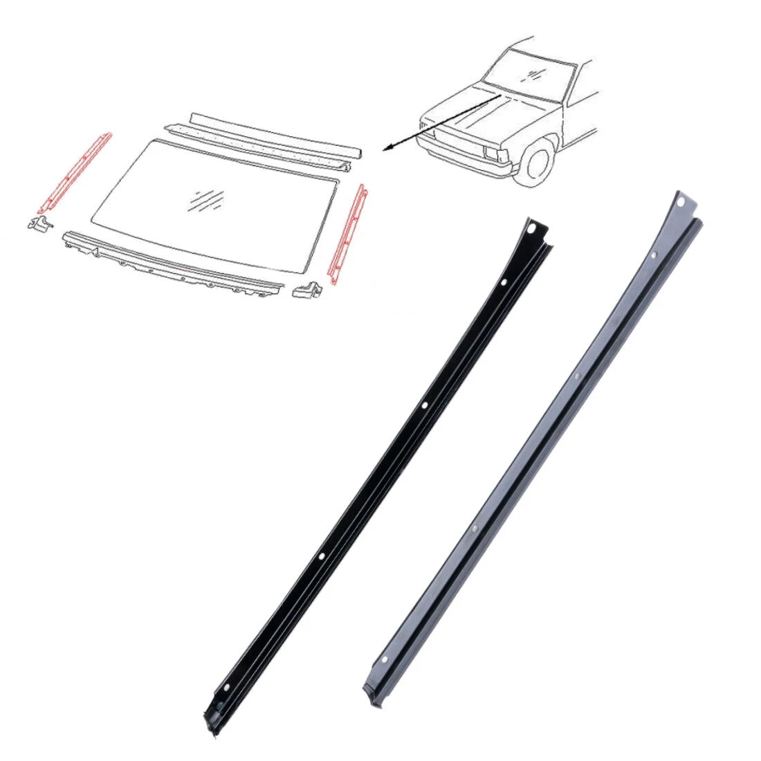 Front Windshield Side Moulding for Nissan Pathfinder/Terrano 1986-1995
