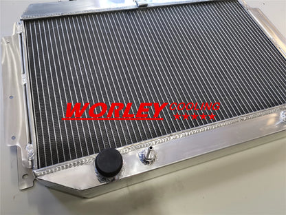 Aluminum Radiator + Black Hose & Fan for Holden HQ HJ HX HZ 253 308 V8 (1971-1980)