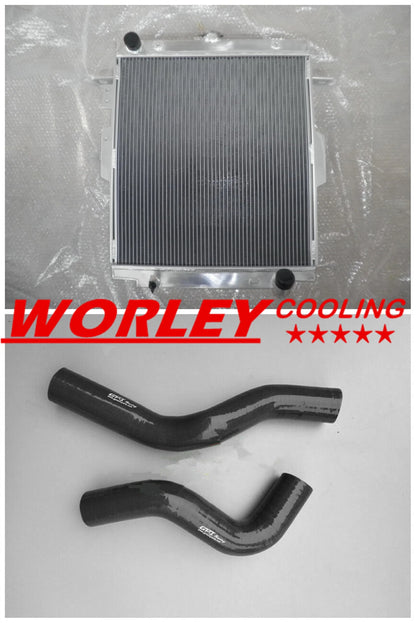 Aluminum Radiator + BLACK Hose for Landcruiser HDJ78 HDJ79 HZJ78 HZJ79 (1990-2007)