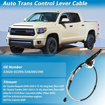 Auto Trans Gear Shift Cable for Toyota Sequoia, Tundra (2000-2023)