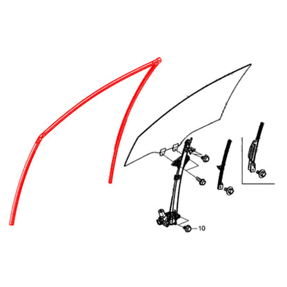 Front Door Glass Run Channel for Honda Civic Sedan 2017-2020