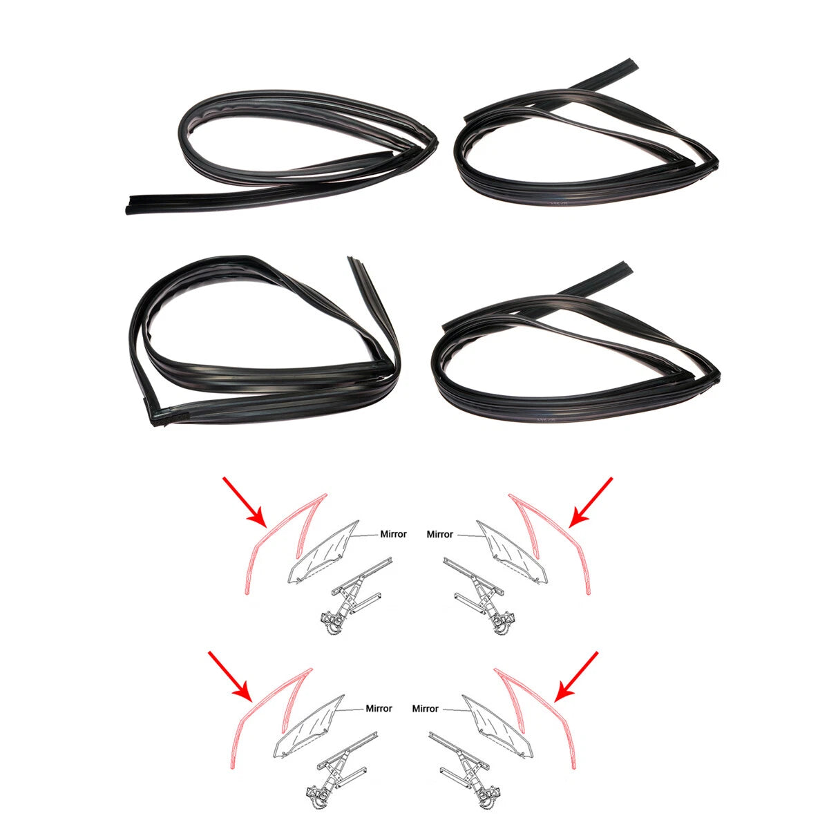 Door Glass Run Channel Seal for Honda Civic 2006-2011