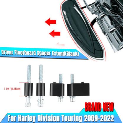 1 x Black 1 1/4" Driver Floorboard Spacer for Harley Touring (2009-2022)