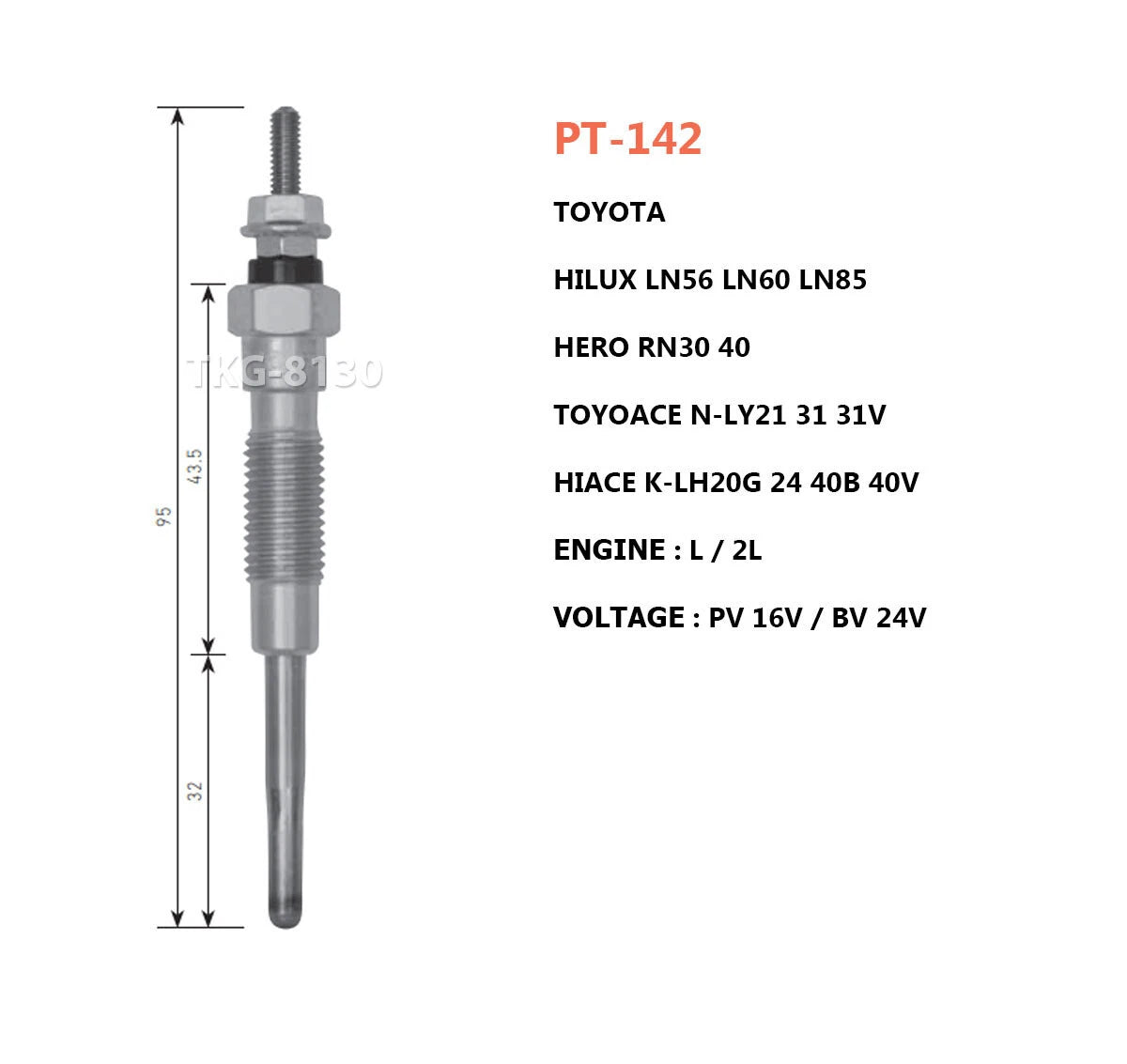 4 x Glow Plugs for Toyota Hiace, Hilux, Toyoace, Surf (1985-2023 ...
