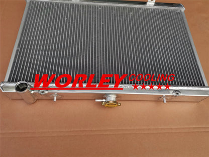 Aluminum Radiator + Blue Silicone Hose + Shroud for Silvia S13 (1988-1994)