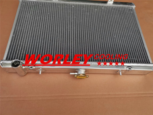 Aluminum Radiator + Blue Silicone Hose + Shroud for Silvia S13 (1988-1994)