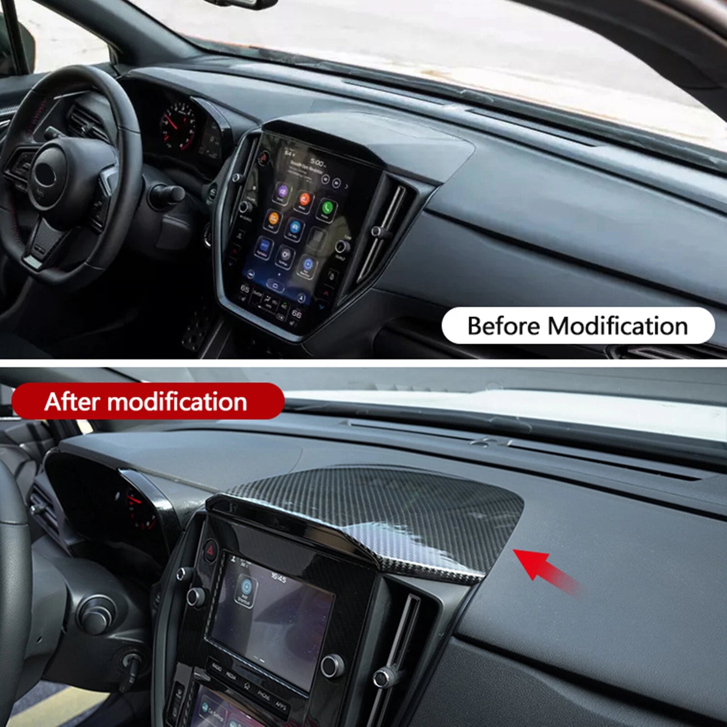 1 x Dashboard Center Trim Cover for Subaru WRX (2022-2024) Carbon Fiber