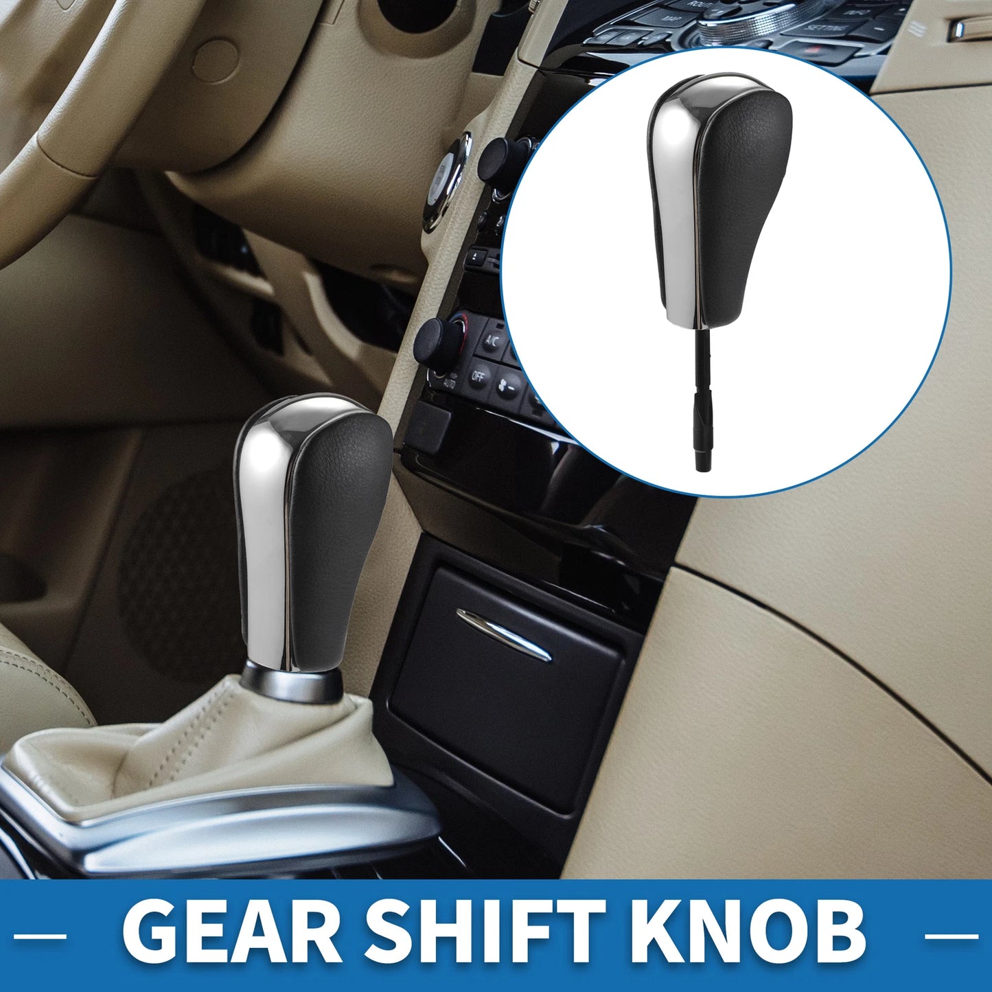 Automatic Gear Shifter Knob for BMW 1 Series E81 2006-2011 Faux Leather Chrome