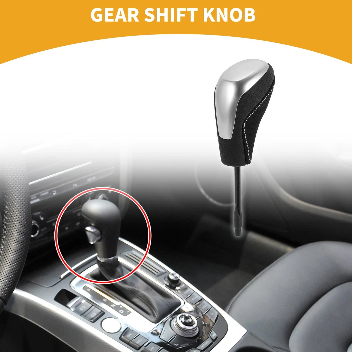 Automatic Gear Shifter Knob for BMW 318i (1997-1998) - Plastic Faux Leather Black