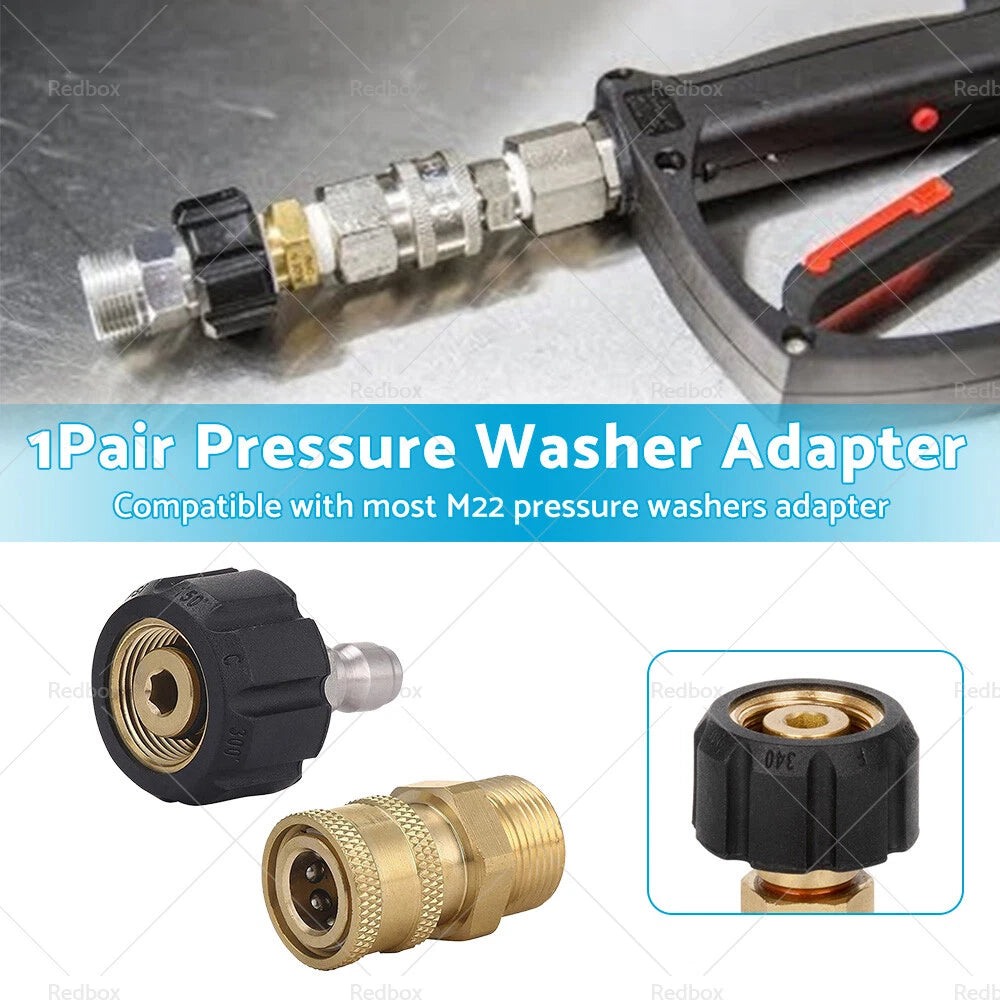 1 Pair M22-14 Adapter 1/4" Quick Connect Coupler for Pressure Washer (N/A)