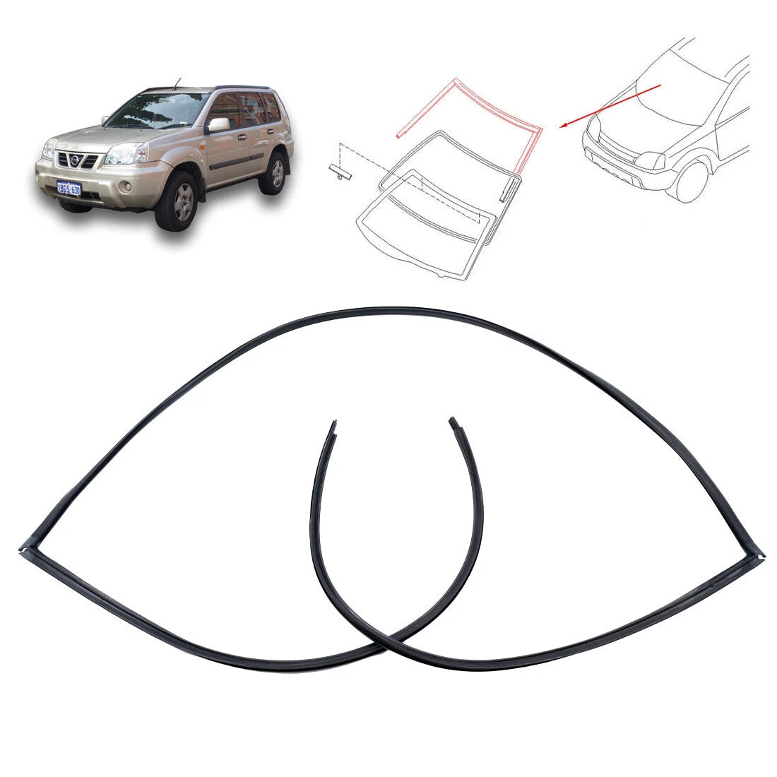 Front Upper Windshield Moulding for Nissan X-Trail 2000-2007