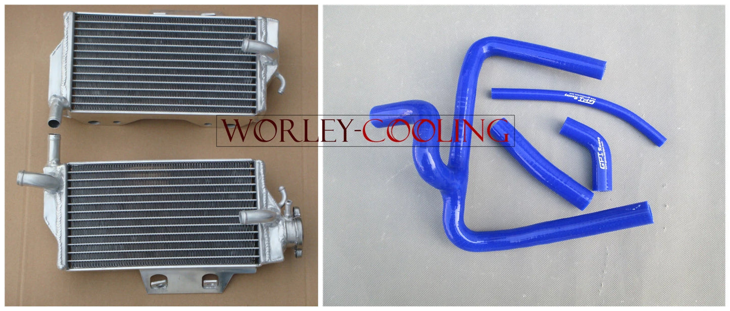 Aluminum Radiator + Blue Y Silicone Hose for Honda CR250 CR250R (2005-2007)