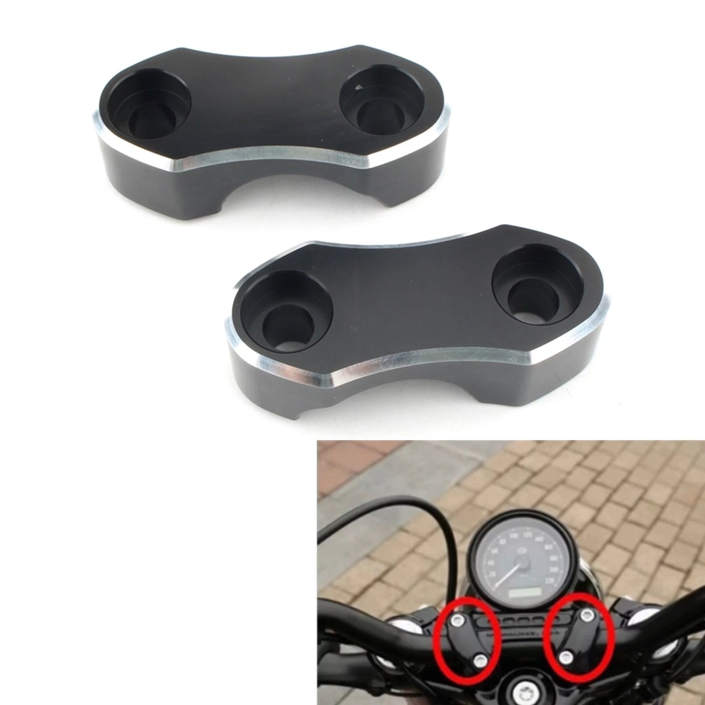 1" Handlebar Riser Clamp for Harley Sportster 1000/1200/883 (1986-2023)