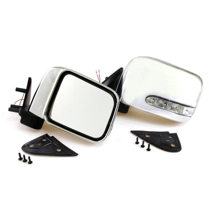 Chrome Door Mirrors LED for Nissan D22 Navara 1997-2004