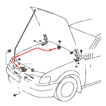 Bonnet Release Cable for Toyota Corolla AE110/AE111/CE110/EE110/EE111 1995-2002