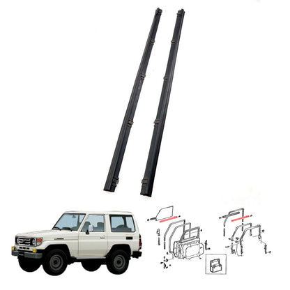 Front Door Glass Weatherstrip for Toyota Land Cruiser GRJ79 VDJ78