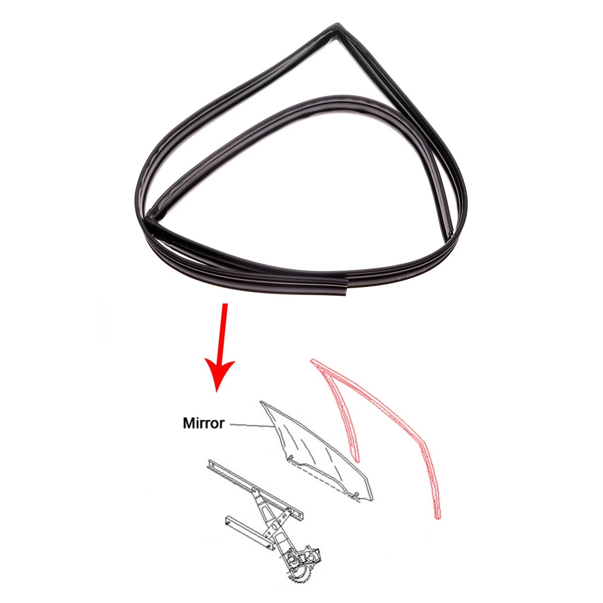 Weatherstrip Glass Run Channel LH for Honda City ZX Sedan 2002-2008