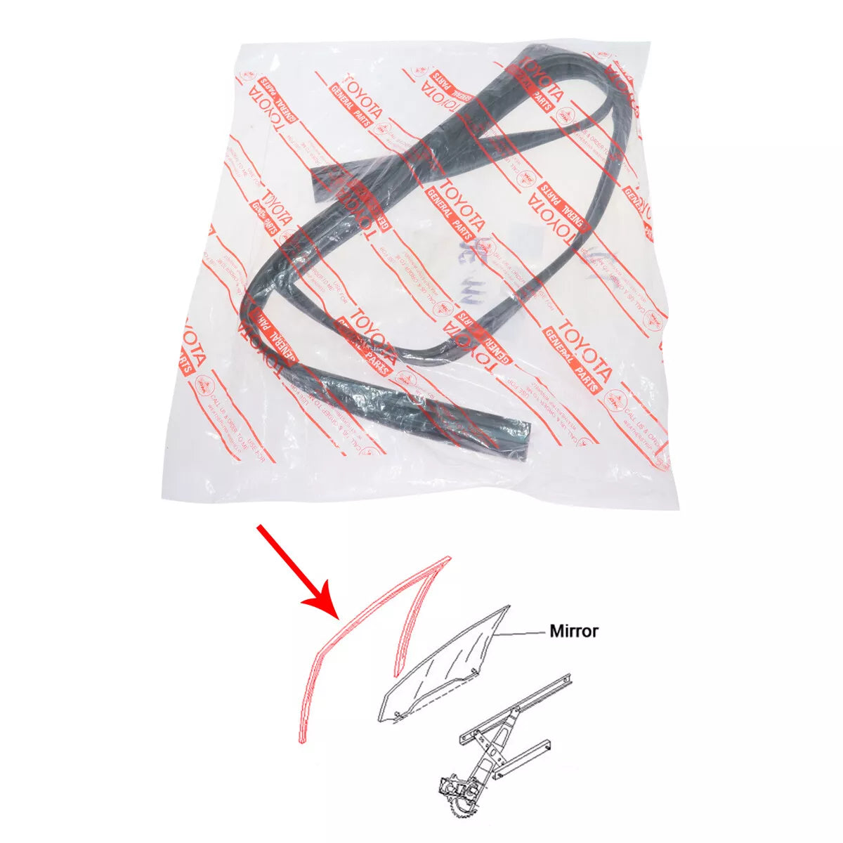 RR Door Glass Run Channel for Toyota Corolla Sprinter Carib 1995-2002