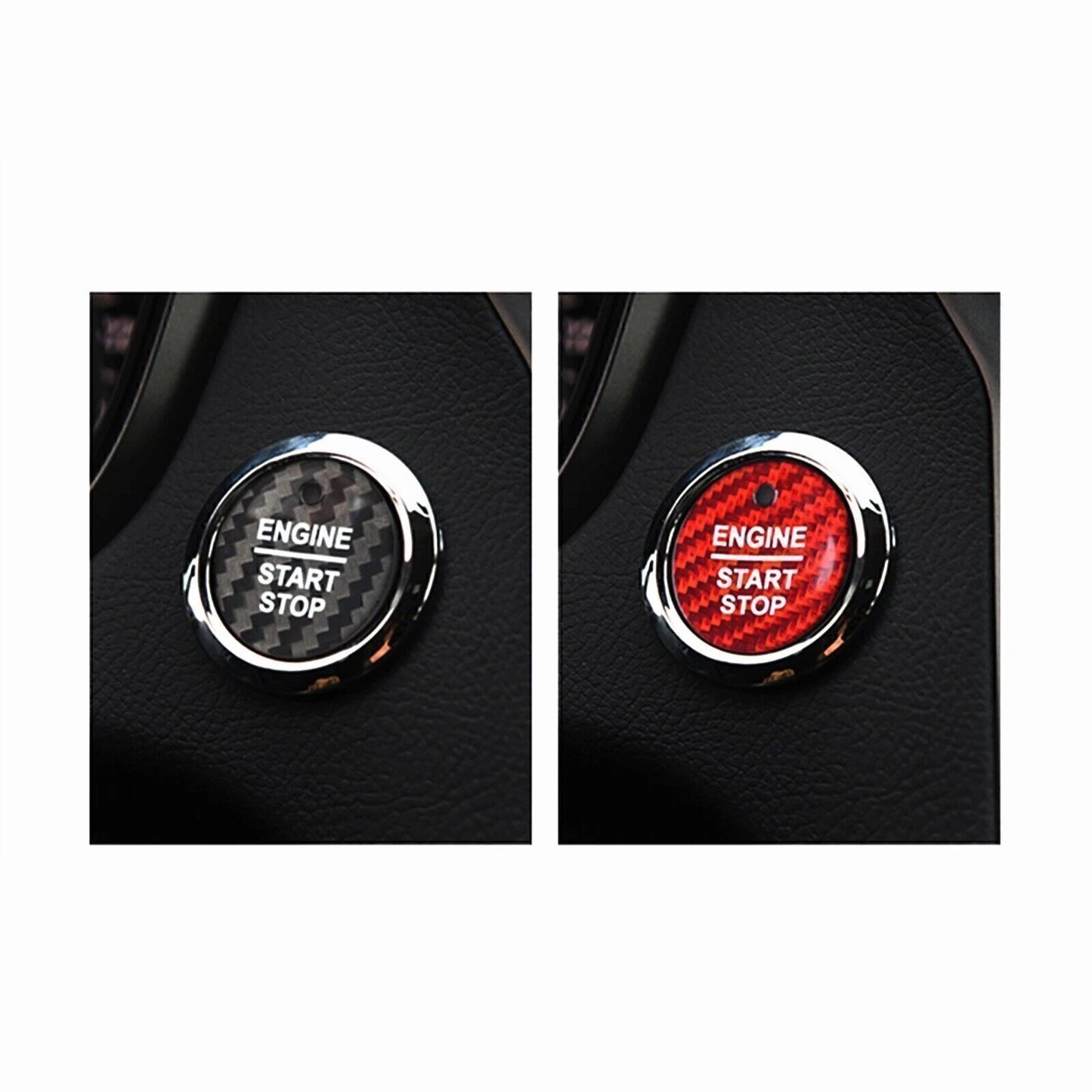 1 x Carbon Fiber Engine Button Cover for Ford F150, Explorer, Mondeo (2016-18)