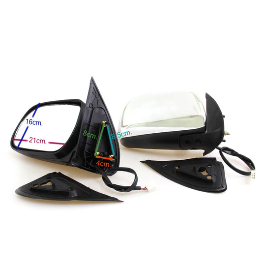 Chrome Electric Door Wing Mirror x2 for Toyota HiluxSR5 2004-2016