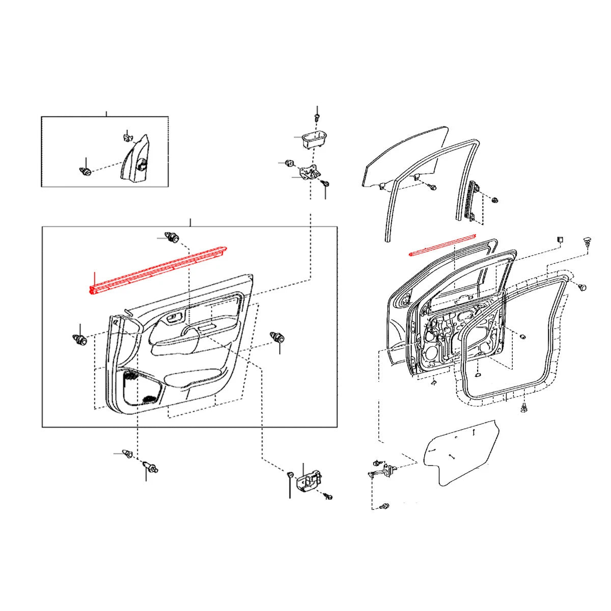 Door Belt Moulding Inner for Toyota 2004-2015