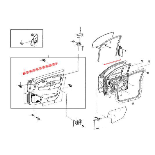 Door Belt Moulding Inner for Toyota 2004-2015