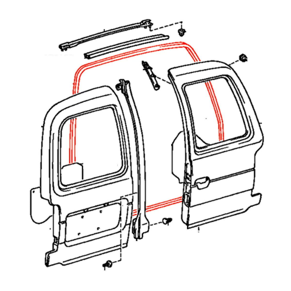 High Roof BootLid Weatherstrip Seal for Toyota Hiace Van LH125 LH172 LH186 188