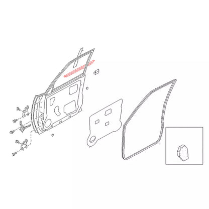 Door Belt Moulding for Nissan Sentra Sunny B13 1990-1993