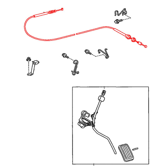 190cm Throttle Cable for Toyota Soluna 1.5E NCP42 1NZFE 2002-2007