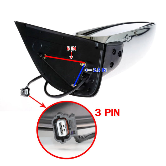 Chrome Electric Door Mirror x2 for Nissan Navara D40 4WD 2005-2015